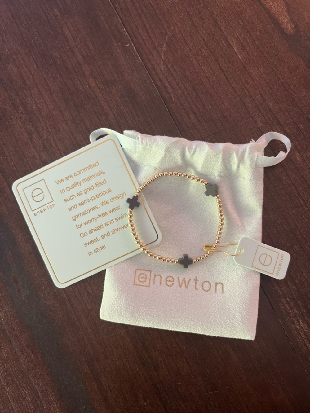 Enewton Gold filled Beaded Bracelet with Cross